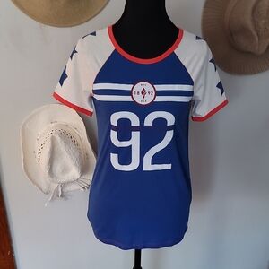 Abercrombie & Fitch Blue Tee with Red Accents